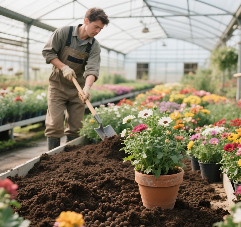 Apply Humic Acid Granules to plants.